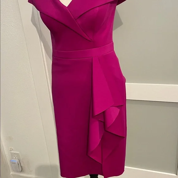 Xscape Fuchsia Asymmetrical Dress - Picture 4 of 4